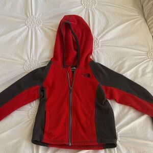 The North Face Red and Gray Hooded Jacket